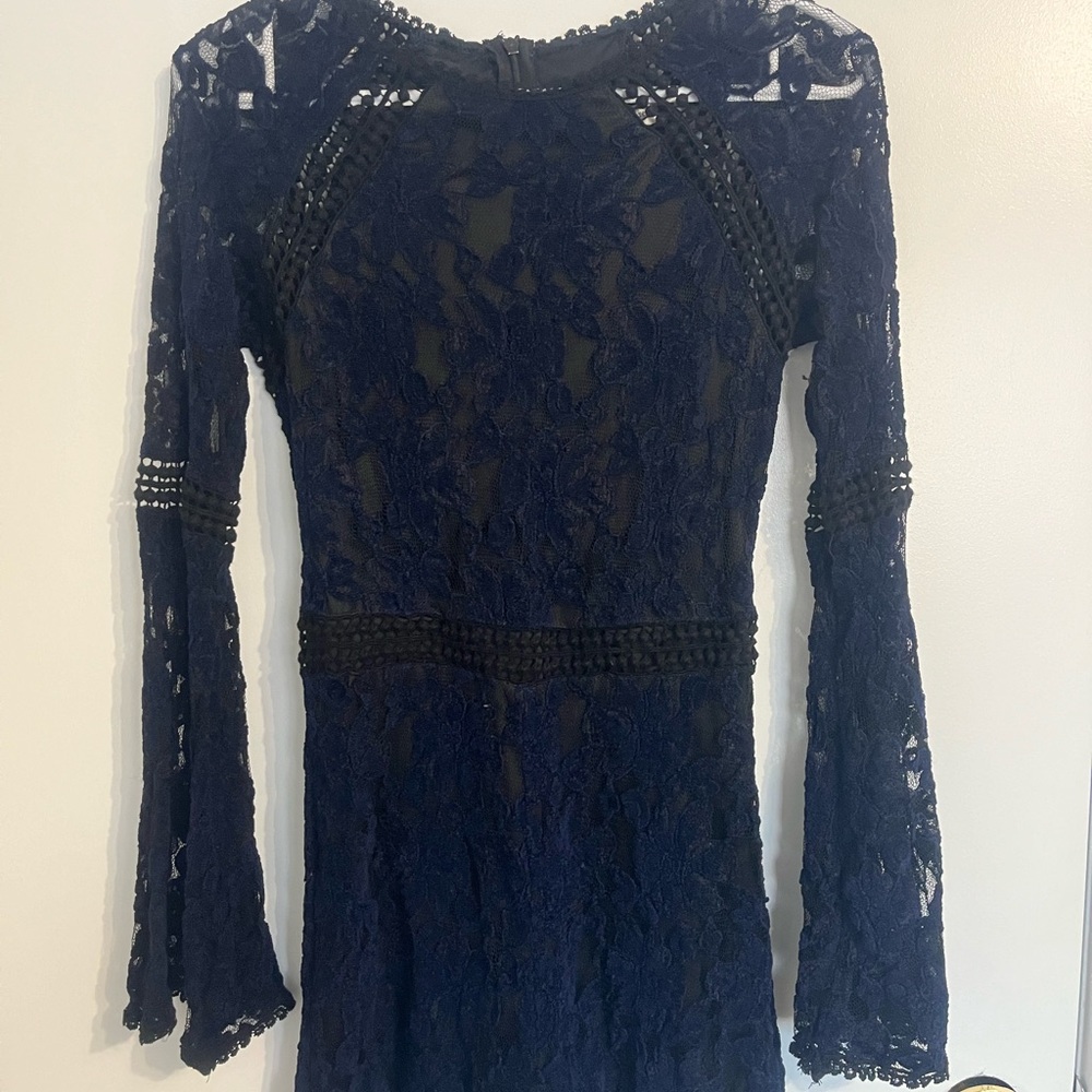 Cupcakes & Cashmere Navy Lace Jumpsuit